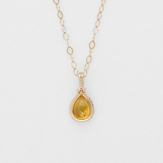 Amber Pendant Necklace in 925 Sterling Silver