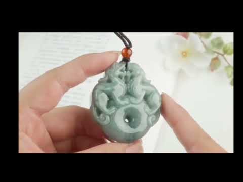 Feng Shui Pixiu Necklace - Double Pixiu Jade Pendant