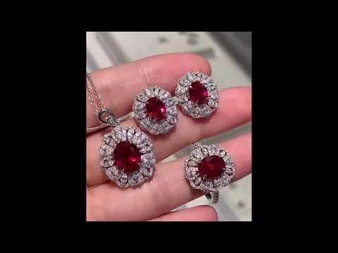 ruby bridal jewelry set