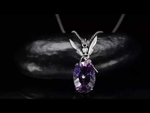 Amethyst Crystal Necklace - Guardian Angel Necklace