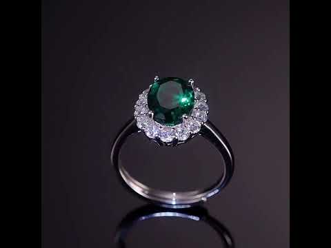 Oval Emerald Ring - Green Jewelry