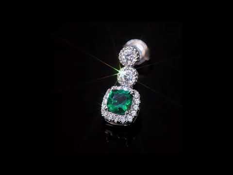 Emerald Drop Earrings - May Birthstone Earrings