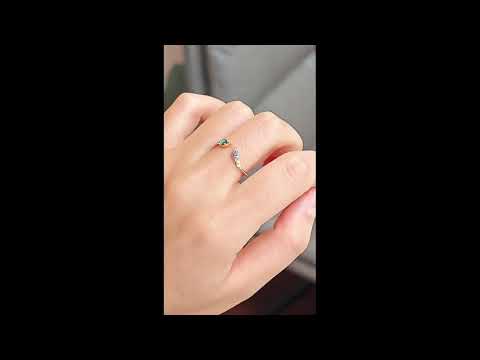 Tanzanite Open Ring - Gold Snake Ring, 3 Stone Ring