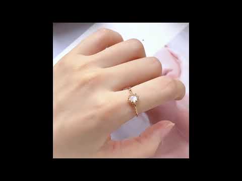 Moonstone Ring - Gold Oval Ring