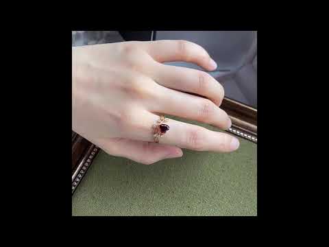 Garnet Heart Ring