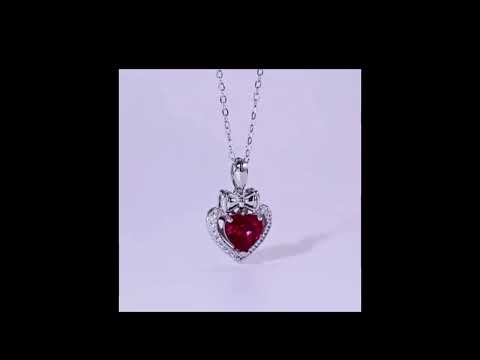 Ruby Heart Necklace - Red Heart Necklace