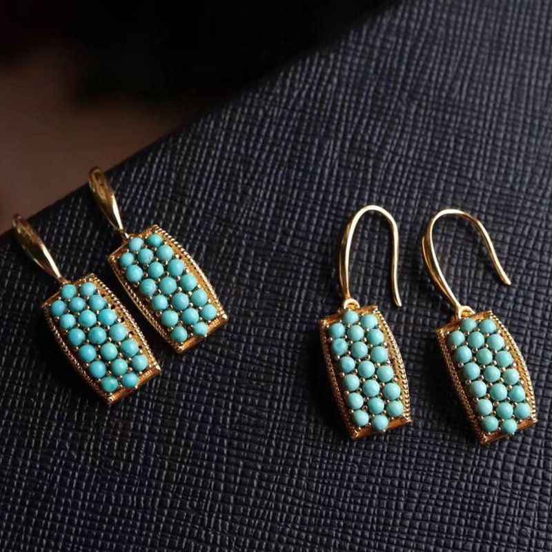 Turquoise and Gold Earrings