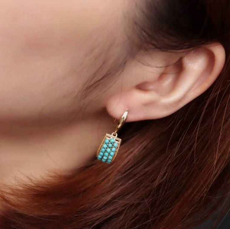 Turquoise and Gold Earrings