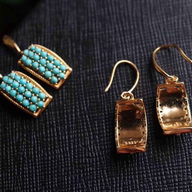 Turquoise and Gold Earrings